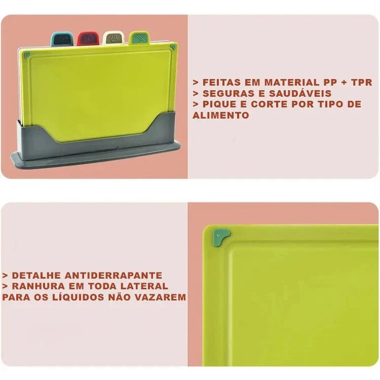 Kit 4 Tabuas De Corte Colorida