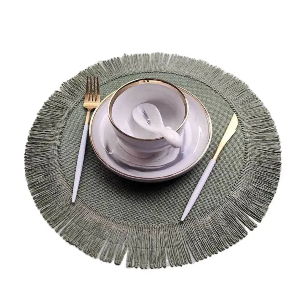 Kit com 4 Sousplasts trançadas em Linho